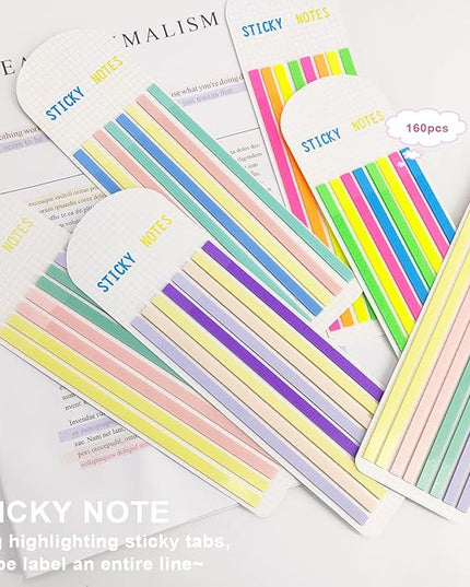 Potanro Sticky Long Tabs 6 Sheet Highlighter Tape 960 Pcs Translucent Sticky Notes Tabs for Annotating Books Bible Study Supplies