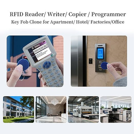 300CD RFID Reader Writer White (RFID Copier Multi-Frequency RFID Writer RFID Card Reader Smart Card Decoder with Free Software and USB for Access Control Home Security)