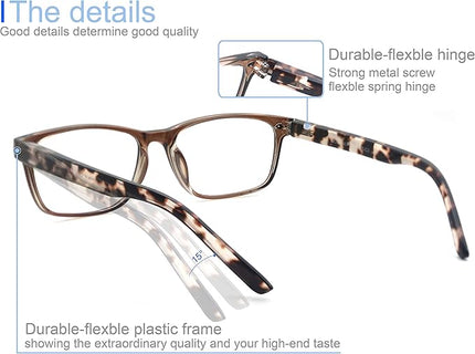 MODFANS Progressive Multifocus 2.5 Reading Glasses,Blue Light Blocking Glasses,Anti-Glare,Anti-Eye Fatigue,UV Protection for Computer/TV/Tablet/Phone,Readers with Comfort Sping Hinge