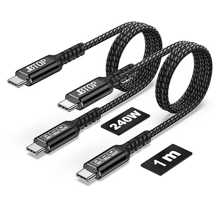 USB Data Cable(3.3FT, 2packs) 80Gbps Data Transfer, Bandwidth for 16K/Dual 8K, 240W, Braided USB C Video Cable Compatible Thunderbolt 4/5, SSD, MacBook M4 Pro,Dock,eGPU/USB 4 Monitor