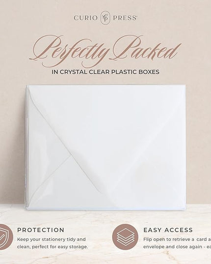Curio Press Personalized Stationery for Women & Men - A2 Business Flat Thank You Cards with Custom Notecards, Personalized Note Cards with Envelopes and Name, Custom Stationery - Your Logo Flat