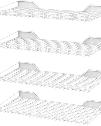 Ultrawall Wall Mounted Storage Shelf for Garage, 4 Pack Metal Shelf Rack, Heavy-Duty Wall Organizer Shelves Suitable for Shop, Shed, Garage 23.5inch x 12inch(White)