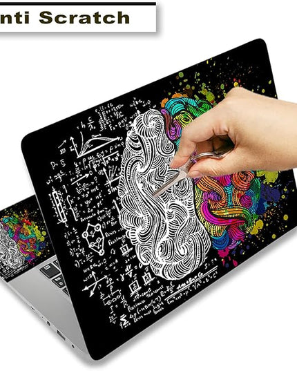 Laptop Skin Sticker Decal,12" 13" 13.3" 14" 15" 15.4" 15.6 inch Laptop Vinyl Skin Sticker Cover Art Protector Notebook PC (2 Wrist Pad Skins Included), Decorative Waterproof, Left & Right Brain