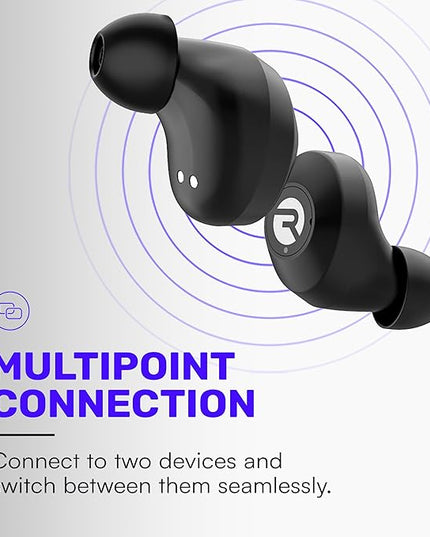 Raycon Everyday Earbuds Classic Bluetooth Wireless with Microphone - Stereo Sound, Active Noise Canceling, in-Ear Bluetooth Headset True Wireless Earbuds 32 Hours Playtime (Blue)