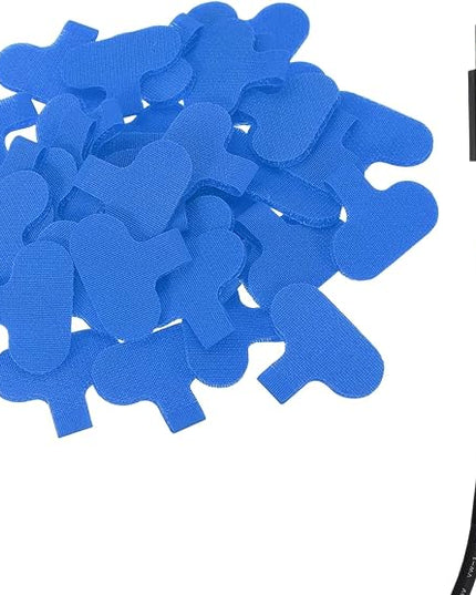 uxcell Cable Labels, 40Pcs Waterproof Cable Tag Writable Wire Labels Self-Adhesive Wire Tags Reusable Hook & Loop for Electronics Computer Cord Management Identification, Blue