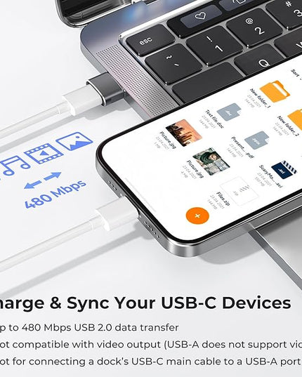 Basesailor USB to USB C Adapter,USBC Female to USB A Male Adapter,Type C Converter Charger for iPhone 17 Pro Max,16 15,Apple Watch iWatch S11 S10 SE,AirPods 3,iPad mini Air,Samsung Galaxy S25,Gray
