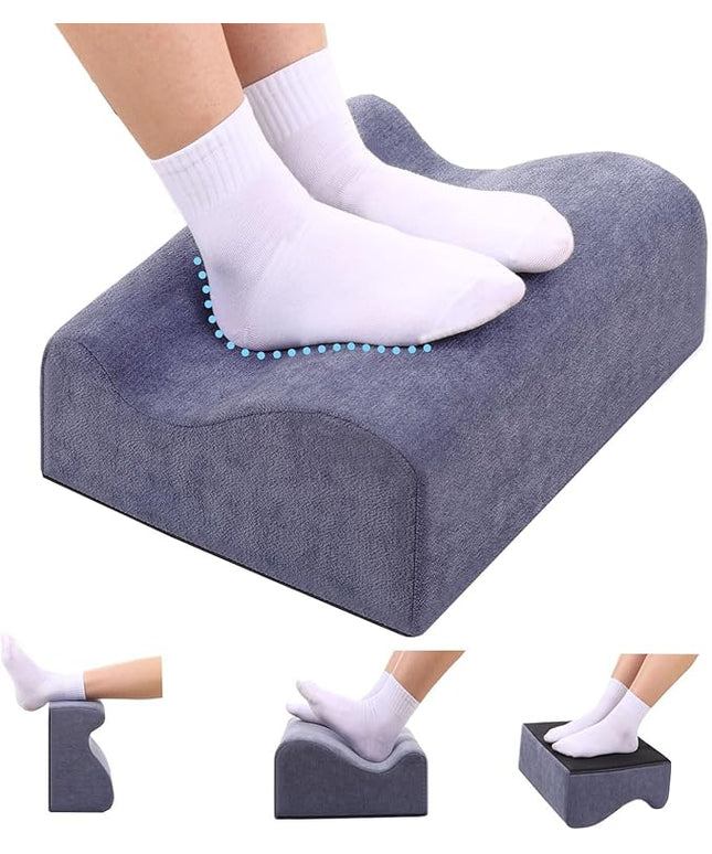 Foot Rest for Under Desk at Work, Ergonomic Under Desk Footrest with Washable Cover, Memory Foam Foot Stool for Office Chair & Gaming Chair, Back & Hip Pain Relief, Blue