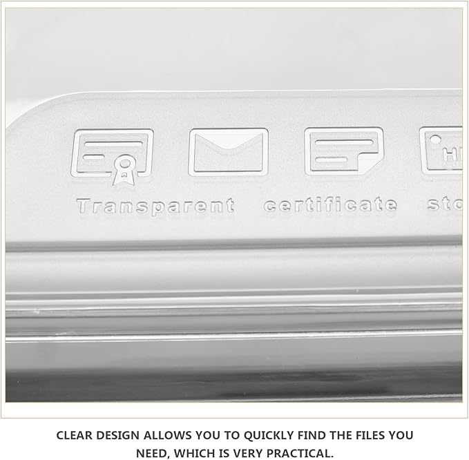 Transparent Document Storage Box with Snap-tight Lid Wear-resistant File Organizer for Home Office Large Clear File Box for Document and Paper Storage Desktop Filing