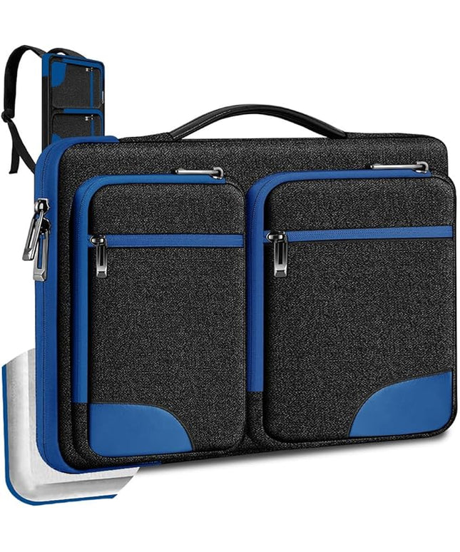 Hseok Ultra-Slim Laptop Case 17 17.3 inches Sleeve Protective PC Briefcase for Commuting and Business Trip，Blue