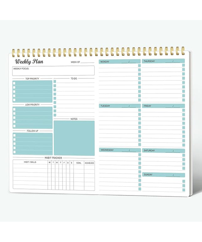 Weekly Planner Notepad Undated Weekly Goals Schedule Planner To Do List Notebook Planning Pad Calendars Organizers Habit Tracker Journal for Man & Women,52 Weeks (8.5x11")
