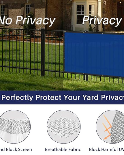 Windscreen4less Privacy Fence Screen 6'x40' Heavy Duty Windscreen Fencing Mesh Fabric Shade Net Cover with Brass Grommets for Outdoor Wall Garden Yard Pool Deck, Blue