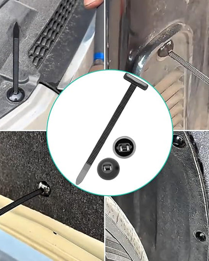 50Pcs Nylon Universal Cable Tie Buckle - New Multifunctional Nylon Zip Ties, Heavy Duty Plastic Rivet T Zip Ties Style, for Daily Maintenance and Fixing of Automobiles