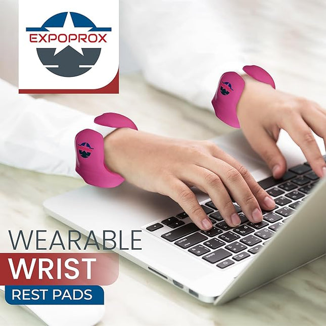 Wearable Gaming Wrist Rest for Keyboard, Mouse pad, Laptop, and PC Work or Gamer Support. (Pink, X-XL)