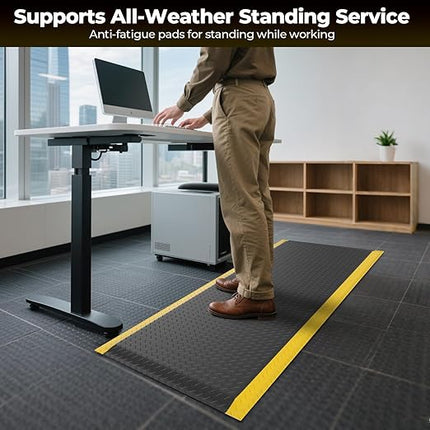 Anti Fatigue Mats for Workshop, 84" x 35" Ergonomic Anti-Fatigue Standing Floor Mat, Comfortable, Durable and Anti-Slip Memory Foam Floor Mat, Helps Relieve Back and Leg Soreness During Work
