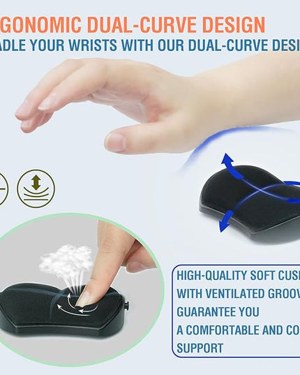 Ergonomic Mouse Wrist Rest - Adjustable Height with Rolling Base,Comfortable Computer Mouse Wrist Support,Resilience Support During Work, Pain Relief, Anti-Fatigue (White)