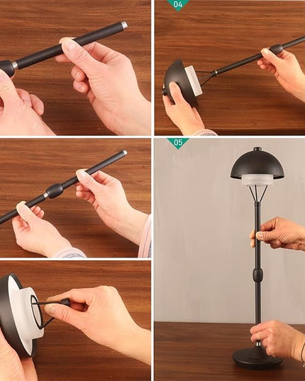 Modern Table Lamp Cordless Portable Desk Lamp, 2700K Stepless Dimming Rechargeable Battery Operated LED Lights for Bedroom, USB-C Charging, Restaurant/Bar/Night Light/Gifts (Sand Black)