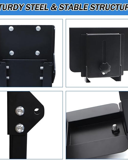 Heavy Duty Computer Wall Mount PC Case - Upgraded, Also Great for PC Mount Under Desk - Height Adjustable from 11" to 21", Width Adjustable from 5.5" to 9.8", Computer Tower Under Desk Home Office