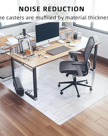 Chair Mat for Hardwood Floor, 75x60 inches Floor Mat Protector for Office Chair, Desk, Home, Frosted Pattern Rectangle Floors Protector