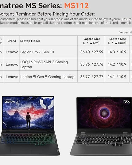 Smatree MS112 Hard EVA Protective Sleeve Case with Stand Compatible for 16 inch Lenovo Legion Pro 7i Gen 10 2025, for 16 inch Lenovo Legion 9i Gen 9, for 16inch LOQ 16IRH8/16APH8 Gaming Laptop