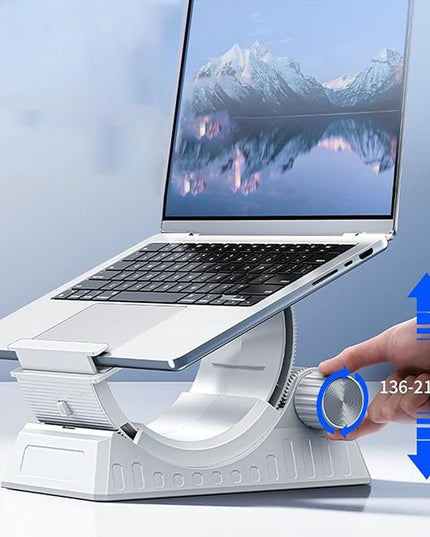 Adjustable Laptop Stand, Foldable Desk Support, C-Shaped Laptop Stand, Office Home Bed Desktop Tablet Couch Car Work Study, Portable Ergonomic for Efficient Work and Study Setup Lightweight
