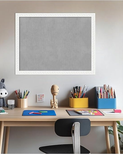 Amanti Art White Framed Magnetic Board 20x26 Medium Vision Board for use with Magnets, 100% Metal Sheet to Display Items as Office Decor or for Home Organization in mudroom, Kitchen or Kids Room