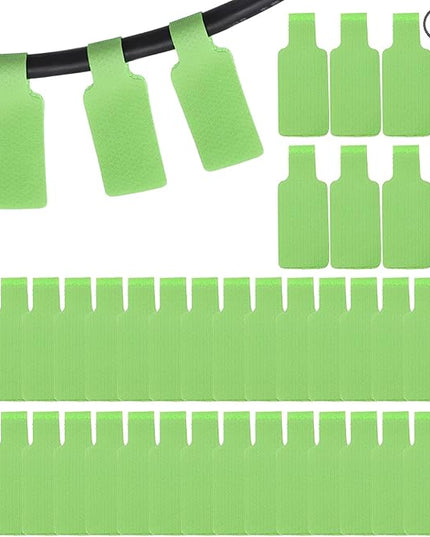 PATIKIL 48Pcs Cable Labels Tags, 1.8" Write on Wire Tags Cord Labels Hook Loop Rectangle Cable Ties for Electronics Organize Wire Classify Identification Management, Green