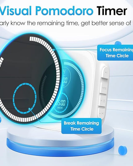 99-Minute Visual Timer with Pomodoro Timer Productivity Focus Timer Countdown Stopwatch Desk ADHD for Study, Work, Student, Procrastination, Loud Alarm/Mute/Vibration, 2 Brightness Levels