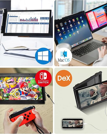Teamgee P1 Plus Laptop Screen Extender 13.3” FHD 1080P IPS Display，Dual USB & HDMI Portable Monitor, Plug-and-Play Compatible with Mac/Windows/Android, Fits 13-17" Laptops