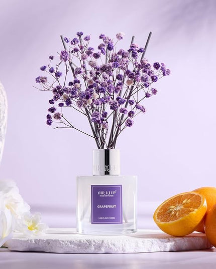 Airkeep Reed Diffuser Set,3.38 fl oz (100 ml) - Grapefruit Lemon Oil Diffusers with 8 Reed Sticks,Home Fragrance Reed Diffuser for Bathroom Shelf Decor