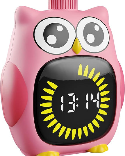 Doli Yearning Visual Timer for Kids, 99 Minute Cute Owl Digital Countdown Timer for Home School Classroom Supplies Study, Silent Time Management Tool (Pink)