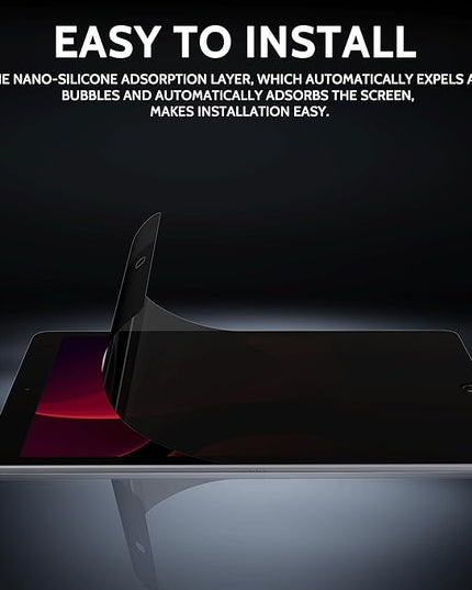 Peslv 360° Privacy Screen for iPad 9th 8th 7th Gen - 10.2 Inch, Anti Glare Blue Light Spy Filter Private Cover, High Sensitive Bubble-Free Easy Install Black Security Protector
