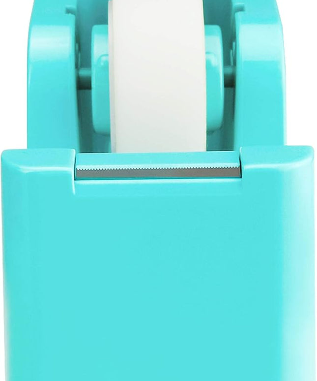 ABEL SimpleWork Desktop Tape Dispenser, Aqua, 1 in Core, Non-Skid Weighted Base, Tape Cutter for Office, Home, School, and Crafts