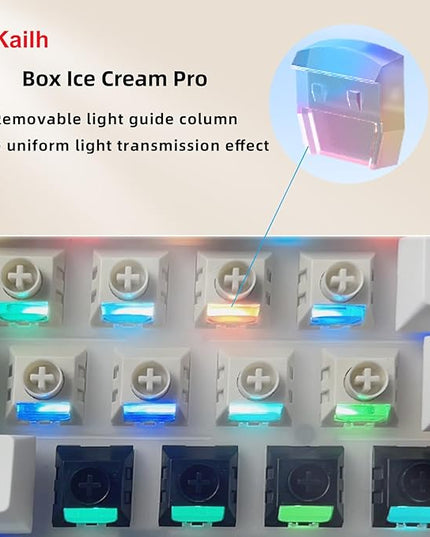 Kailh Box Ice Cream Pro Linear Switch,5-pin RGB SMD 45gf Full POM Material Pre-Lubed Key Switches for Mechanical Gaming Keyboard(Ice Cream PRO,90Pcs)
