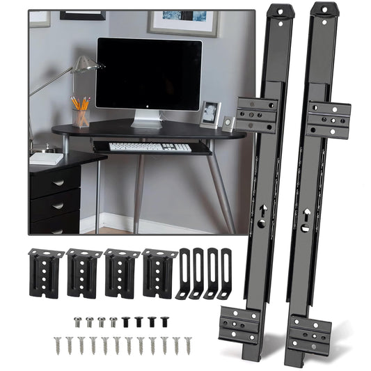 14" Keyboard Slide Ball Bearing Slides Keyboard Tray Under Desk Rails Rack