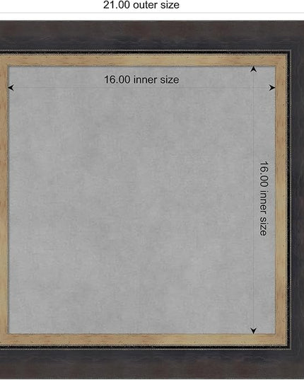 Amanti Art Black Framed Magnetic Board 21x21 Small Vision Board for use with Magnets, 100% Metal Sheet to Display Items as Office Decor or for Home Organization in mudroom, Kitchen or Kids Room