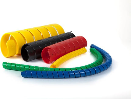 Caplugs SPPC Series – Safeplast Safe-Spiral Pre-Cut Spiral Wrap, Hose & Cable Protector, Black HD-PE, 1.25" OD x 20' Pre-Cut Length, Hydraulic & Pneumatic Hoses (32PC20bk)