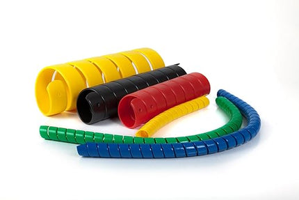 Caplugs SPPC Series – Safeplast Safe-Spiral Pre-Cut Spiral Wrap, Hose & Cable Protector, Yellow HD-PE, 1.25" OD x 20' Pre-Cut Length, Hydraulic & Pneumatic Hoses (32PC20ye)