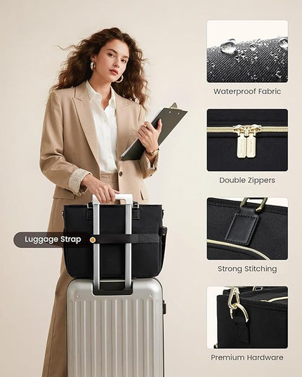 LOVEVOOK Teacher Tote Bag, Laptop Bag for Women with Accordion File Organizer, Nurse Work Bag for Office & Business Supplies