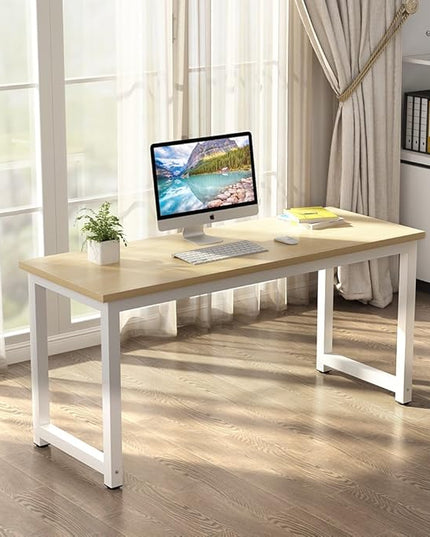 Tribesigns Computer Desk, 63 inch Large Office Desk Computer Table Study Writing Desk Workstation for Home Office, Walnut