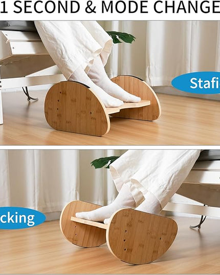 Bamboo Foot Rest for Under Desk at Work