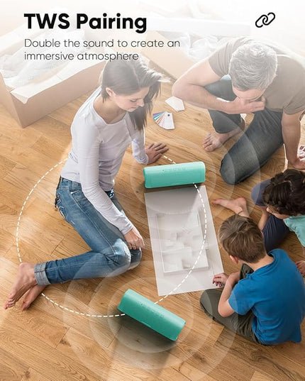 Bluetooth Speaker with HD Sound, Portable Wireless, IPX5 Waterproof, Up to 20H Playtime, TWS Pairing, BT5.3, for Home/Party/Outdoor/Beach, Electronic Gadgets, Birthday Gift (Teal)