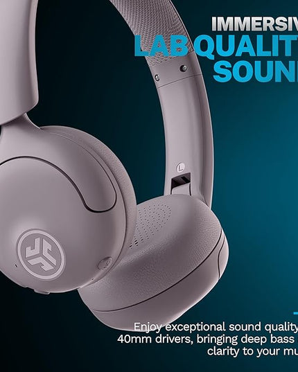 JLab Go Lux ANC Wireless Headphones, Mauve, Hybrid Active Noise Cancelling, Premium On-Ear Bluetooth Headset, Customizable Sound, Be Aware Mode, Cloud Foam Comfort, Multipoint Connection