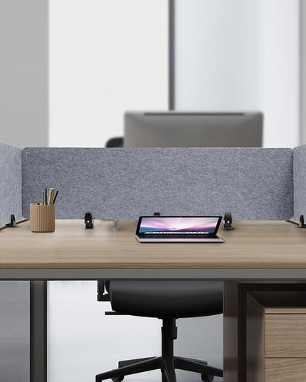 2 Pack Acoustic Desk Divider 59 x 16 Inch No Drilling Clamp-On Privacy Shields Panel Freestanding Desk Divider Desktop Sound Proof Dividers for Office Libraries School Student Desks