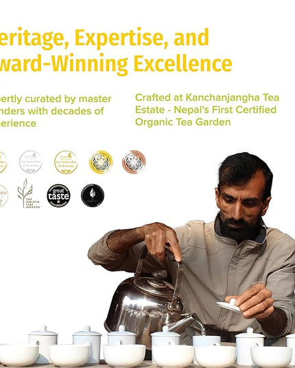 NEPAL TEA Organic White Tea Loose Leaf - USDA Certified Organic from a Family Farm in the Himalayas - Award-Winning Premium Tea Leaves to Enjoy Hot or Cold – 3.5oz /100g (White Prakash)