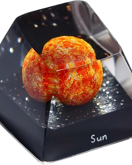 Sun Planet Artisan Keycap R1 SA Profile 1U ESC Custom Solar System Planets Keycaps Handmade Resin Gaming Galaxy Key Cap Cherry MX Switch Compatible Mechanical Keyboard Space Lover Gift