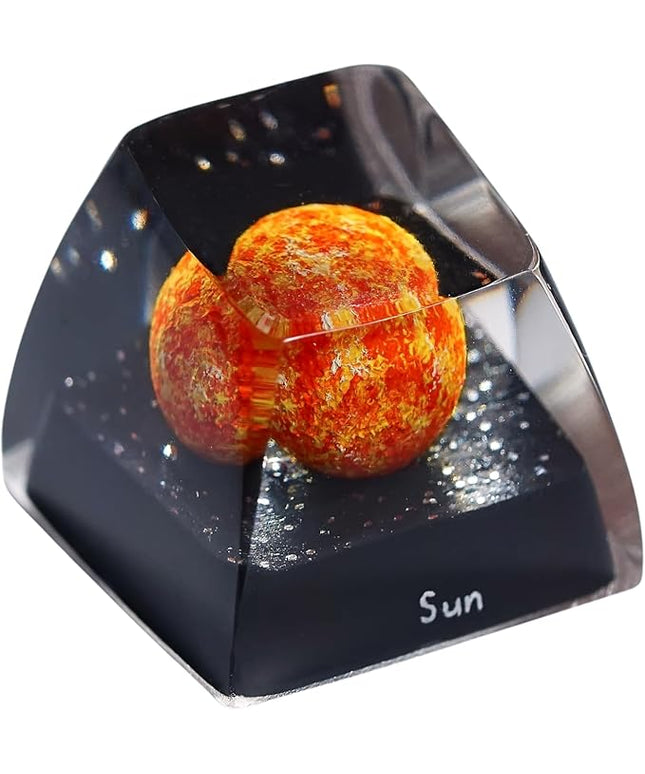 Sun Planet Artisan Keycap R1 SA Profile 1U ESC Custom Solar System Planets Keycaps Handmade Resin Gaming Galaxy Key Cap Cherry MX Switch Compatible Mechanical Keyboard Space Lover Gift