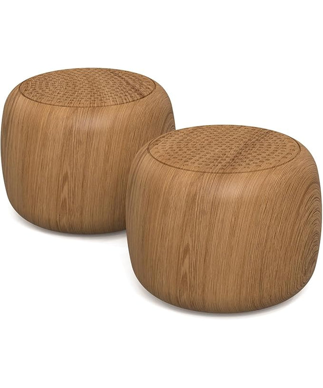 Babelio White Noise Sound Machine for Adults Kids Baby, Mini, 15 Non-looping Sounds, Timer, Memory Function, Easy to Pocket and Travel Wood 2 Pack