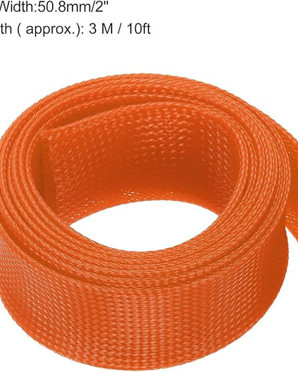 uxcell Expandable Sleeving, 2-inch 10ft Cable Sleeve, Orange