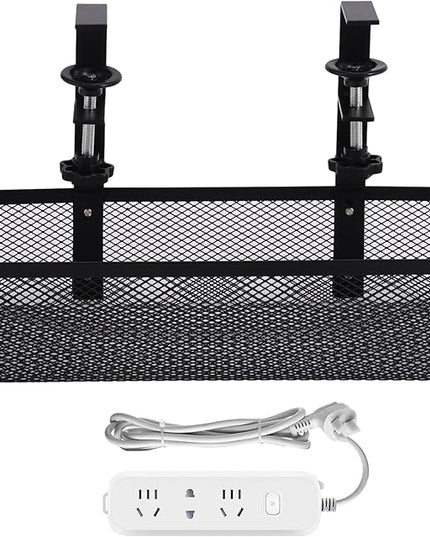 Under Desk Cable Management Tray - Non-Drilling Wire Organizer,Under The Desk Cable Management | for Family Friends Students Adults Men Women Home Indoor Office Study Kitchen