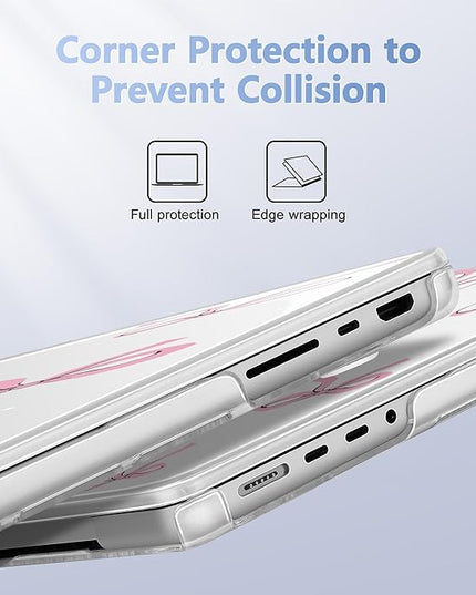 May Chen Case for MacBook Pro 14 inch, Models A2442 A2779 A2918 A2992 A3401 A3185 A3112 A3434, M1 M2 M3 M4 M5 Chip (2021-2025 Release), Plastic Hard Shell Case with Keyboard Cover, Star Bow
